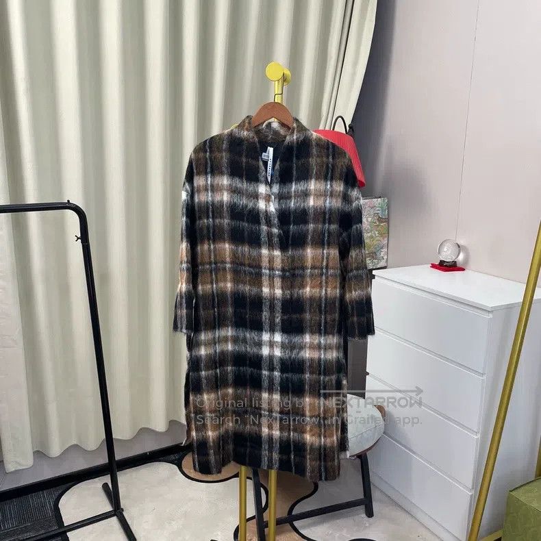 Brunello Cucinelli Brunello Cucinelli Plaid Sea Horse Wool Belted Coat Size XS / US 0-2 / IT 36-38 - 1 Thumbnail