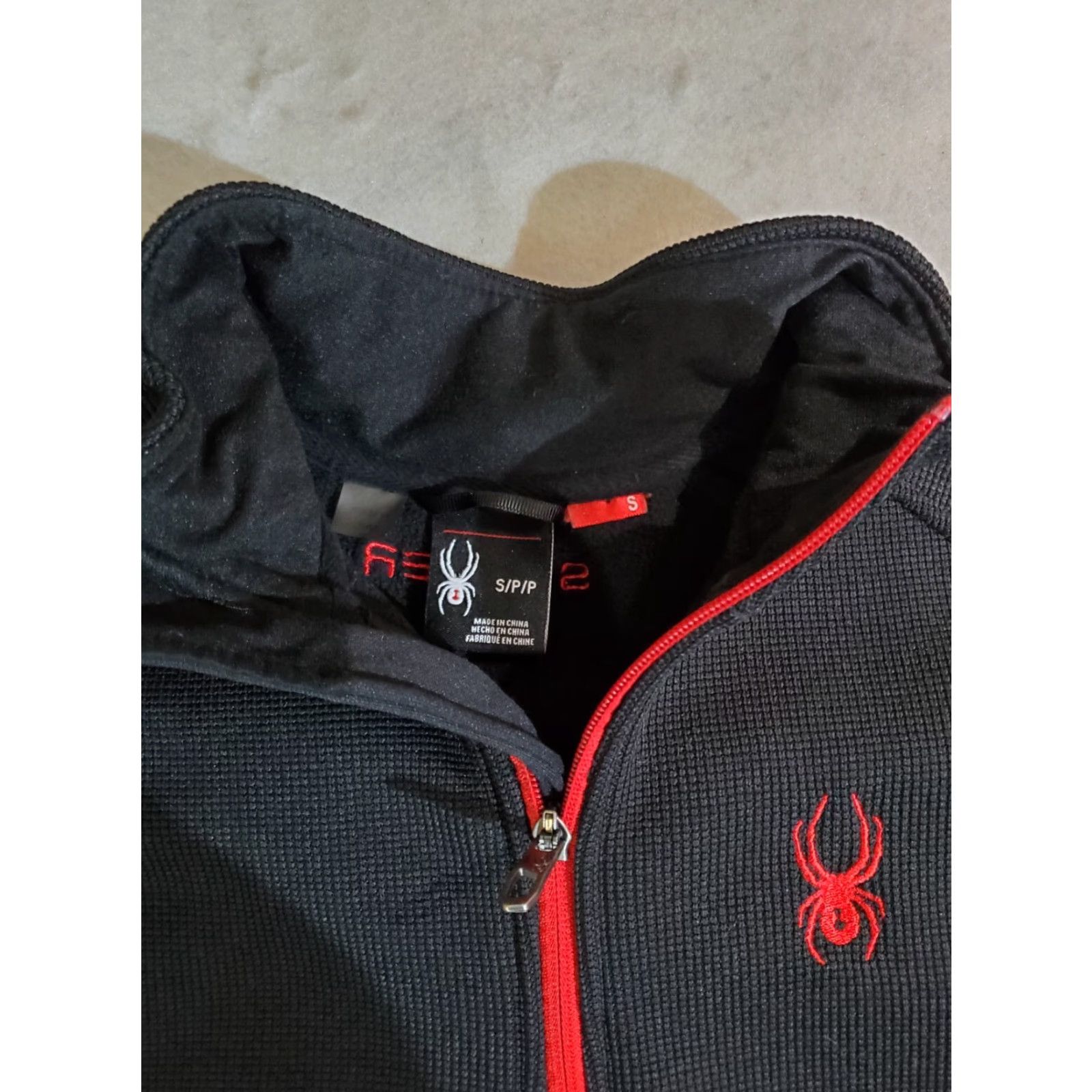 Spyder Spyder Signature Men's Size Small Black & Red Knit 1/4 Zip Pullover Ski Sweater Size US S / EU 44-46 / 1 - 3 Thumbnail