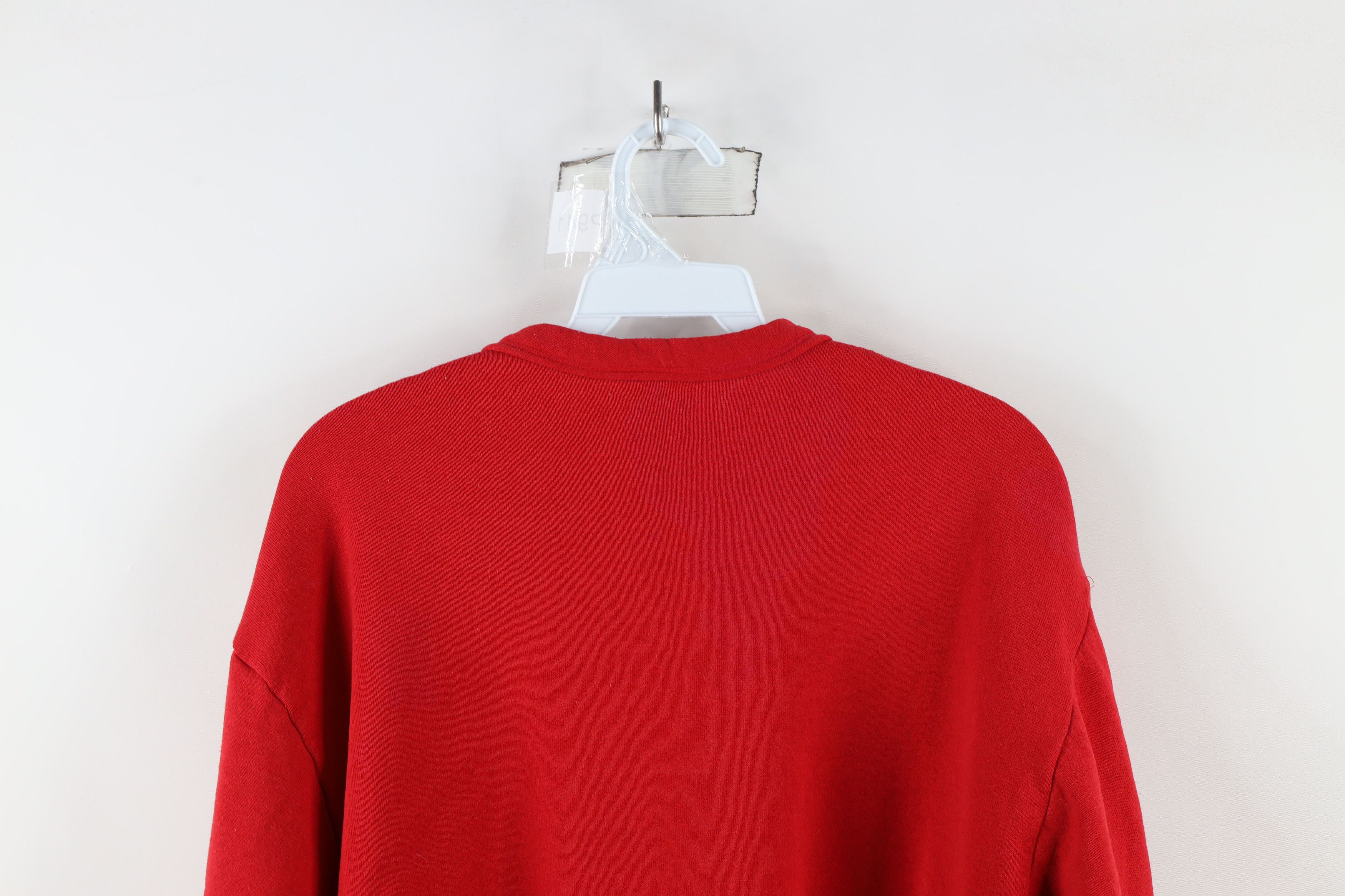 Vintage Vintage 90s Streetwear Blank Cardigan Sweatshirt Red USA Size US L / EU 52-54 / 3 - 10 Thumbnail