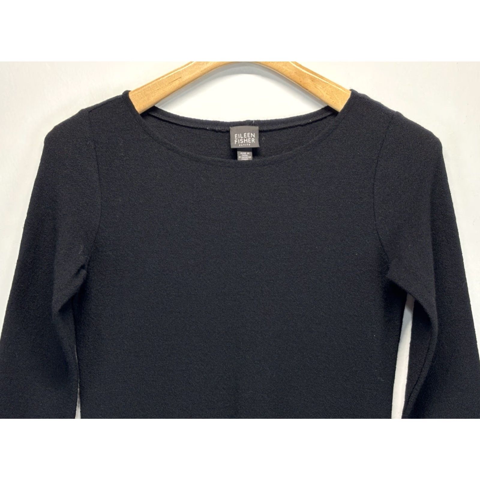 Eileen Fisher Eileen Fisher Midi Dress Women’s PP Petite A-Line 100% Wool Black Minimalist Size XXS / US 00 / IT 34 - 2 Thumbnail