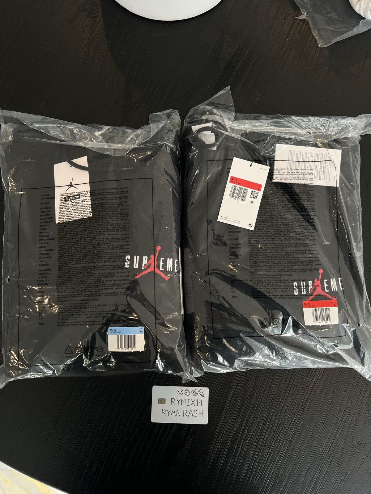 Jordan Brand × Supreme FW24 Supreme x Jordan Sweatpants (Black) LARGE Size US 32 / EU 48 - 5 Thumbnail