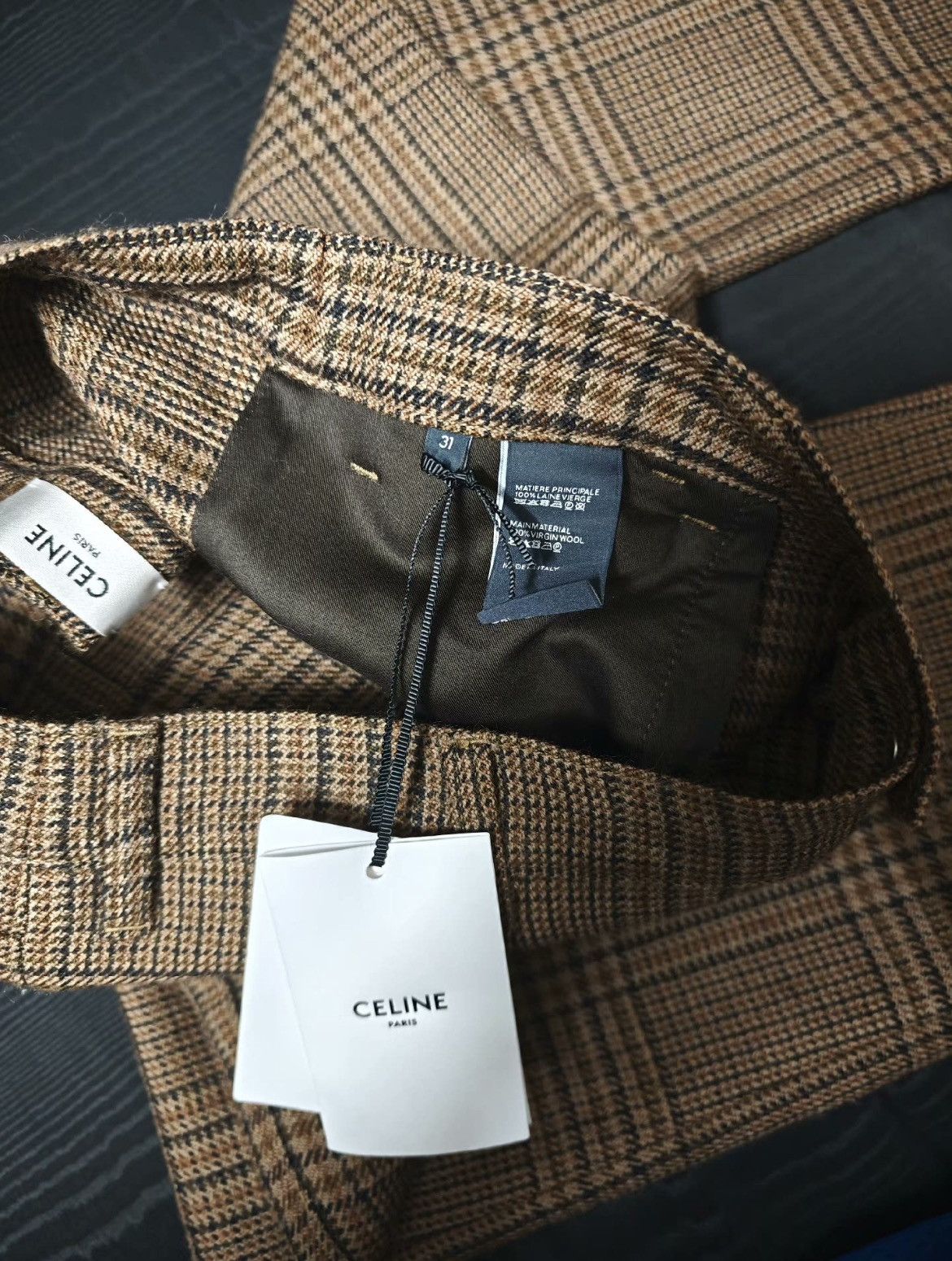 Celine × Hedi Slimane FW23 Prince of Wales Check Dylan Flare Denim sz31 Size US 30 / EU 46 - 7 Thumbnail