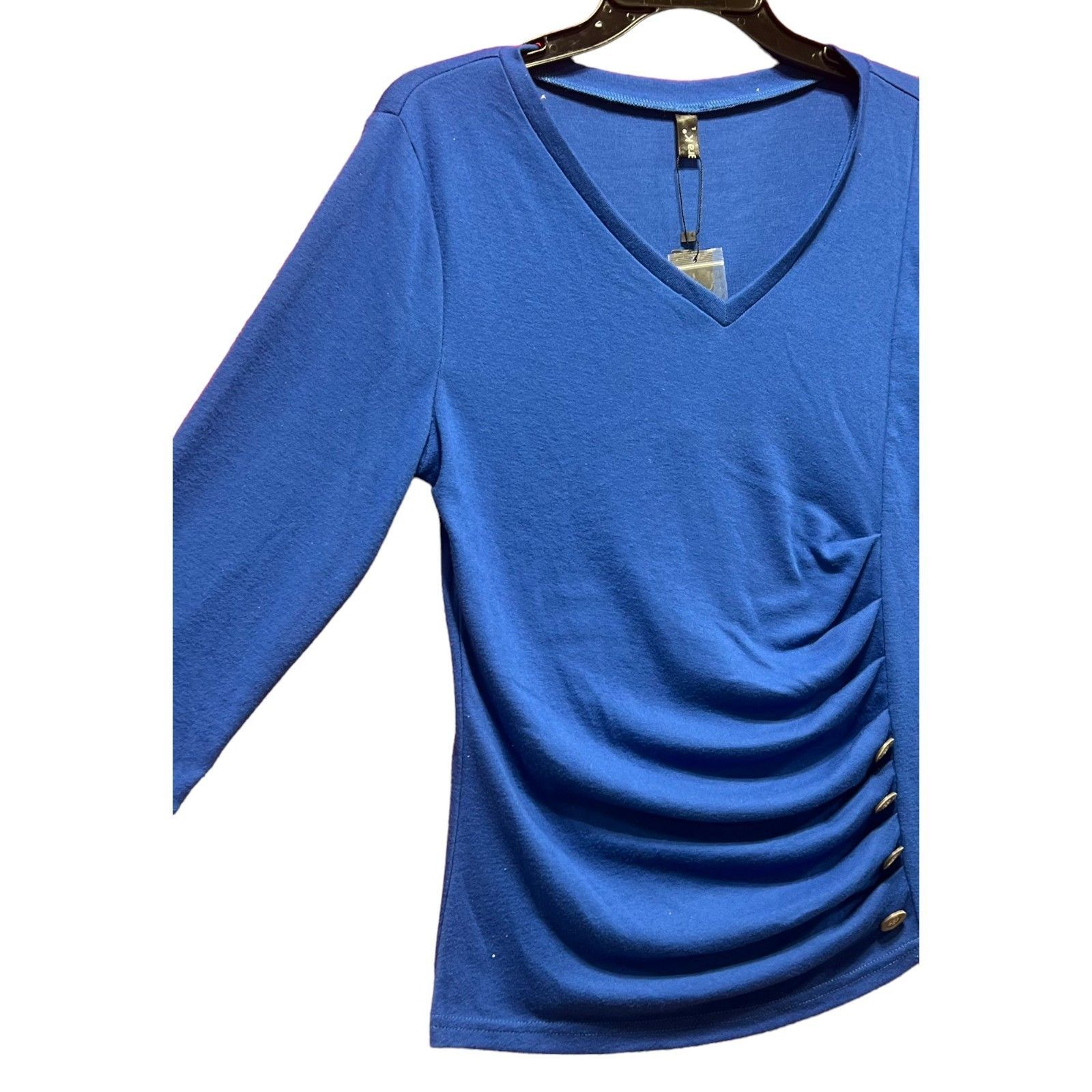 Other Allegra K - Women's V-Neck 3/4Sleeve Solid Knitted Button De Size L / US 10 / IT 46 - 18 Thumbnail