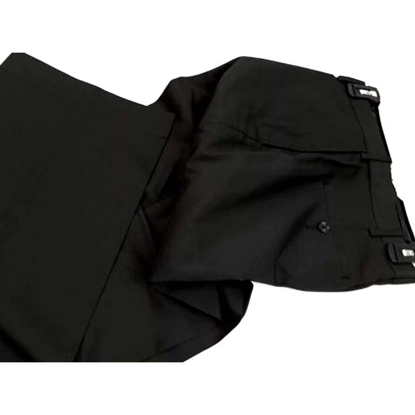 Vintage Crosshatch Savane Stretch Black Pants 34-29 Flat Front 90s Mens Regular Strait Fit XS? Size US 31 - 3 Thumbnail