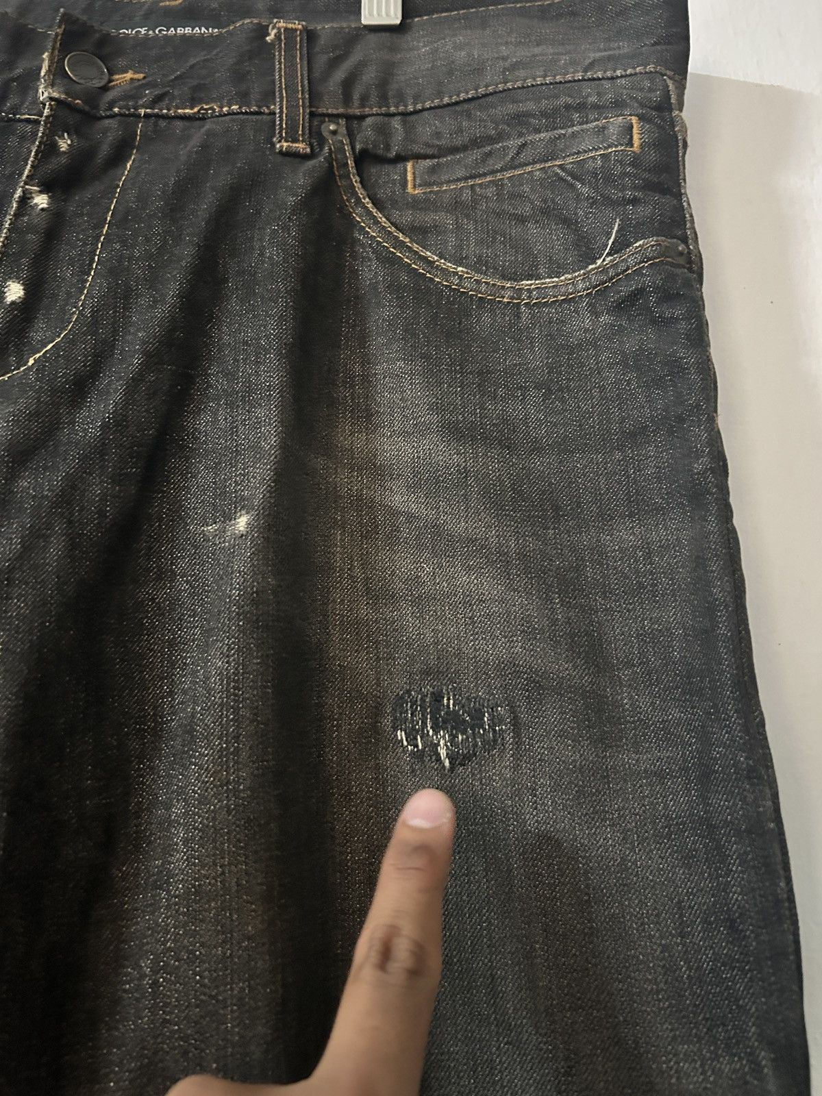 Dolce & Gabbana × Japanese Brand Dolce Gabbana Distressed Black Jeans Size US 37 - 6 Thumbnail