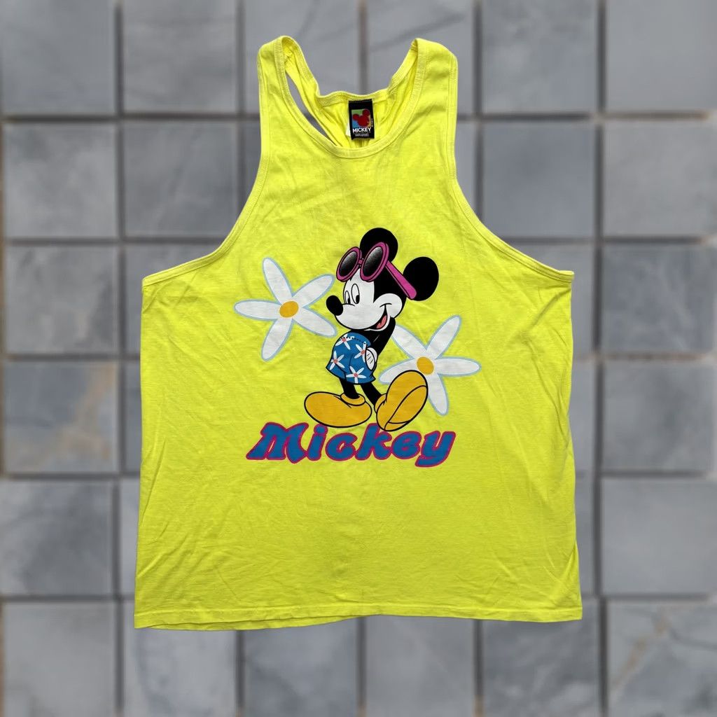 Mickey Unlimited Mickey Unlimited Tank Dress Womens One Size Yellow Floral Summer Beach Disney Sleeveless Scoop Neck Strappy Size ONE SIZE - 1 Thumbnail