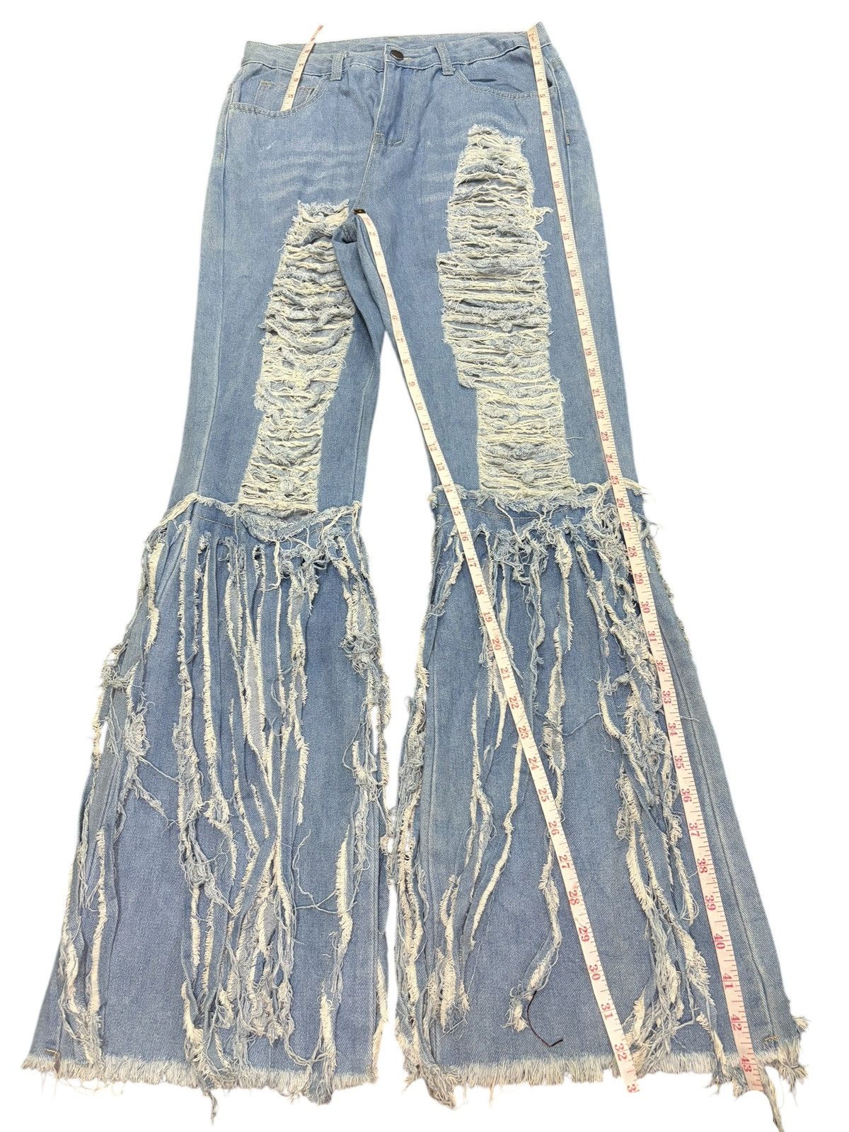 Hysteric Glamour Vintage Japanese Brand Heavy Distress Flare Jeans Size 28" / US 6 / IT 42 - 7 Thumbnail