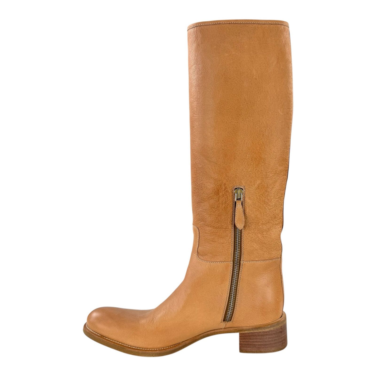 Prada Prada Camel High Leather Boots Size US 7.5 / IT 37.5 - 8 Thumbnail