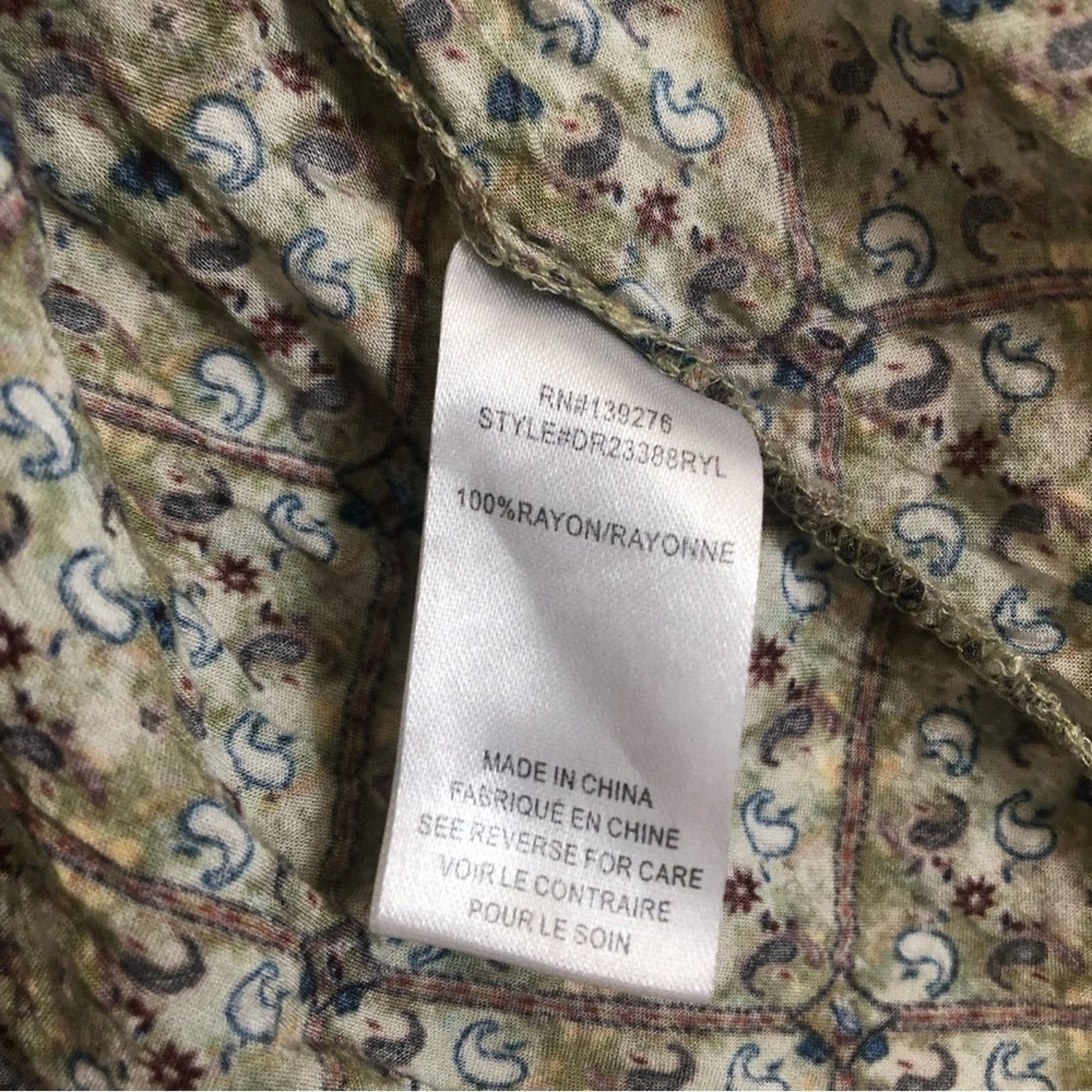 Anthropologie Anthropologie DR2 Green Floral Paisley Scoop Neck Blouse Top Size M / US 6-8 / IT 42-44 - 7 Thumbnail