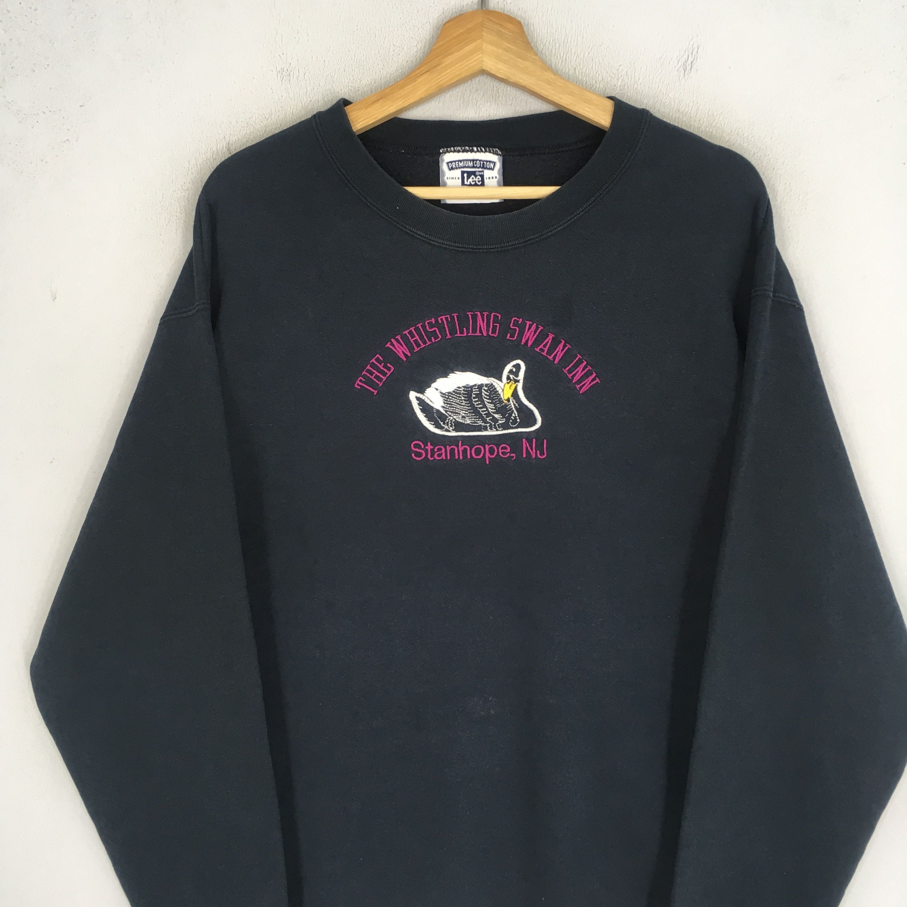 Lee Vintage 90's Swan Black Sweatshirt - 1387 Size US L / EU 52-54 / 3 - 3 Thumbnail