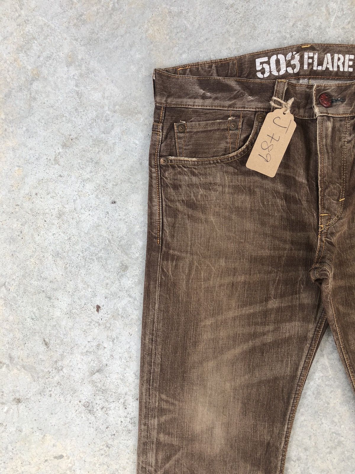 Edwin Japanese Edwin 503 Flared Jeans Distressed Jeans Size US 35 - 4 Thumbnail