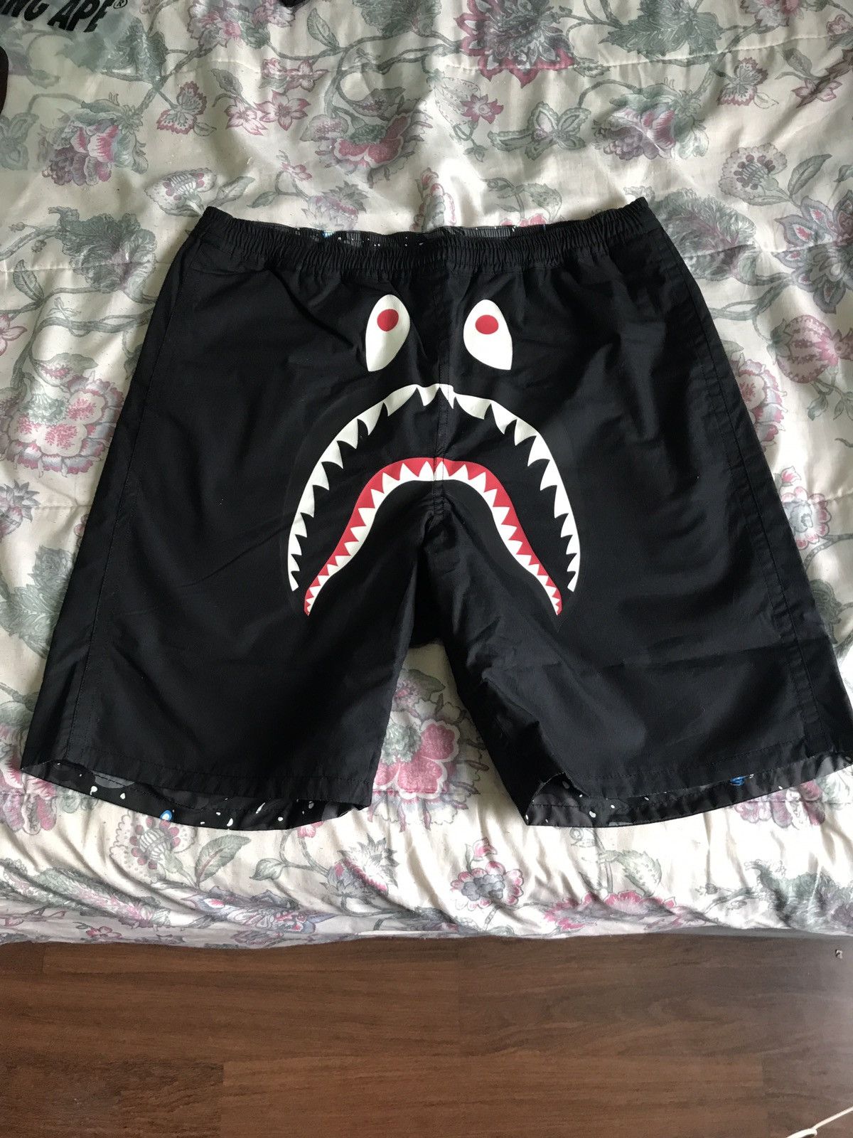 Bape Space Camo Shark Reversible Shorts | Grailed