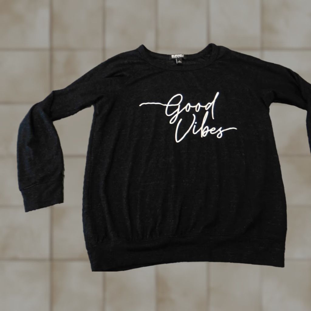 Buffalo David Bitton Buffalo Womens Sweater S Black Pullover Crewneck Knit Raglan Sleeve Long Sleeve Stretch Logo Classic Size S / US 4 / IT 40 - 1 Thumbnail