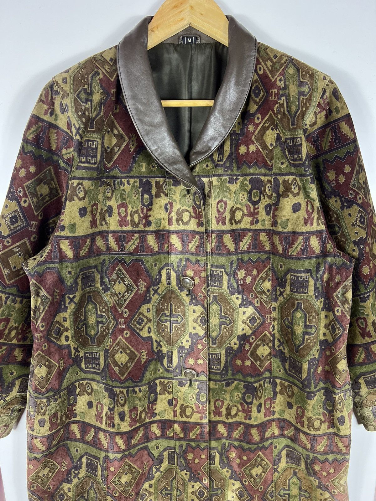 Japanese Brand 🔥 VINTAGE PARTINA ABSTRACT LEATHER OVERCOAT - M Size M / US 6-8 / IT 42-44 - 4 Thumbnail