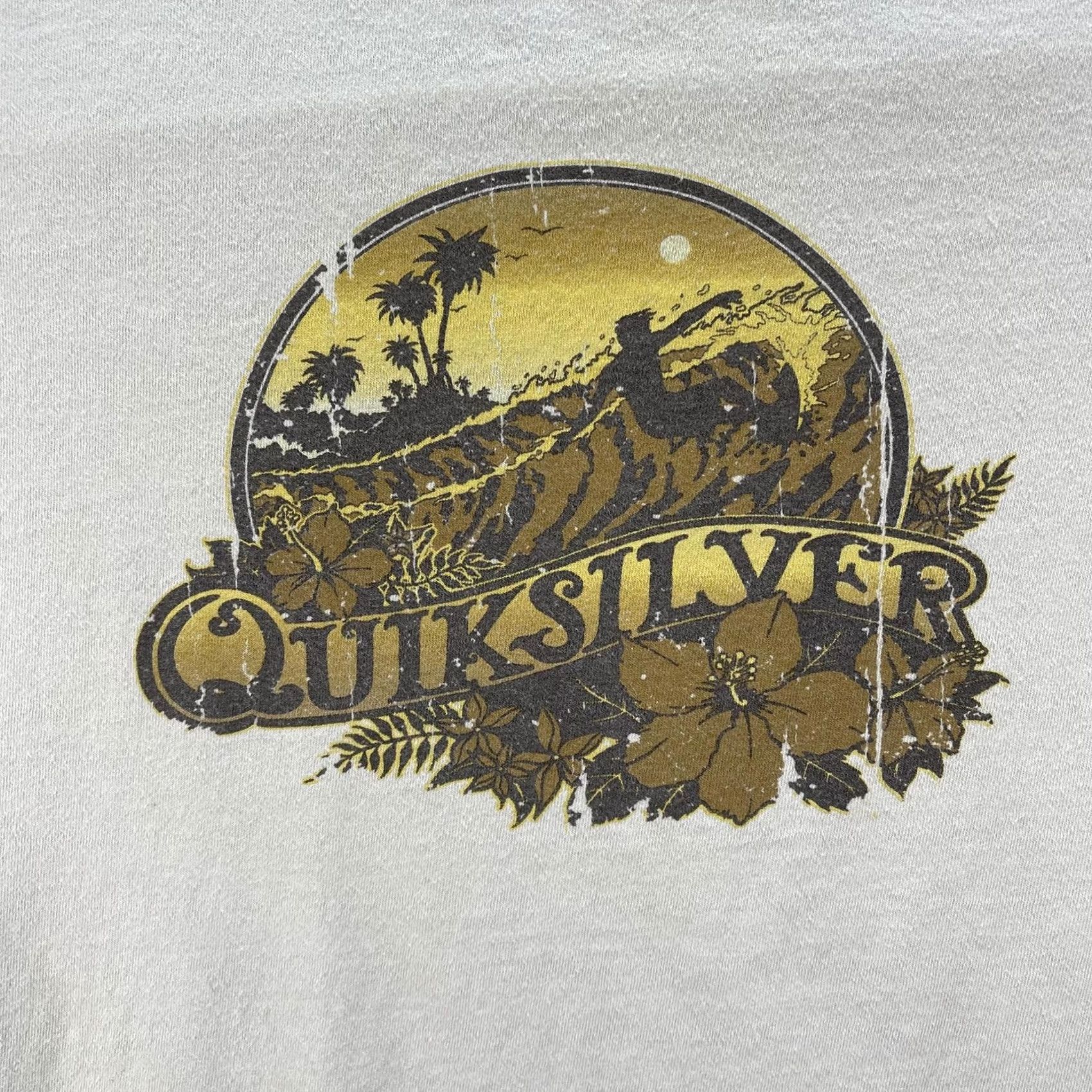 Quiksilver Quiksilver Surf Shirt Mens Large White Vintage Graphic Floral Short Sleeve Skate Size US L / EU 52-54 / 3 - 4 Thumbnail