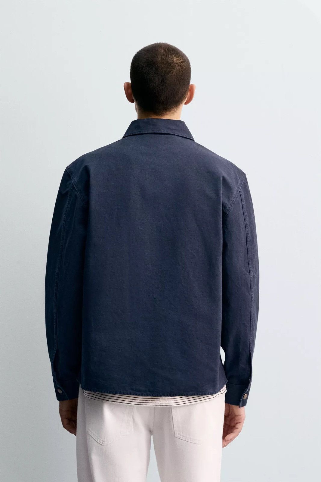 Zara CANVAS OVERSHIRT WITH POCKET Size US L / EU 52-54 / 3 - 4 Thumbnail