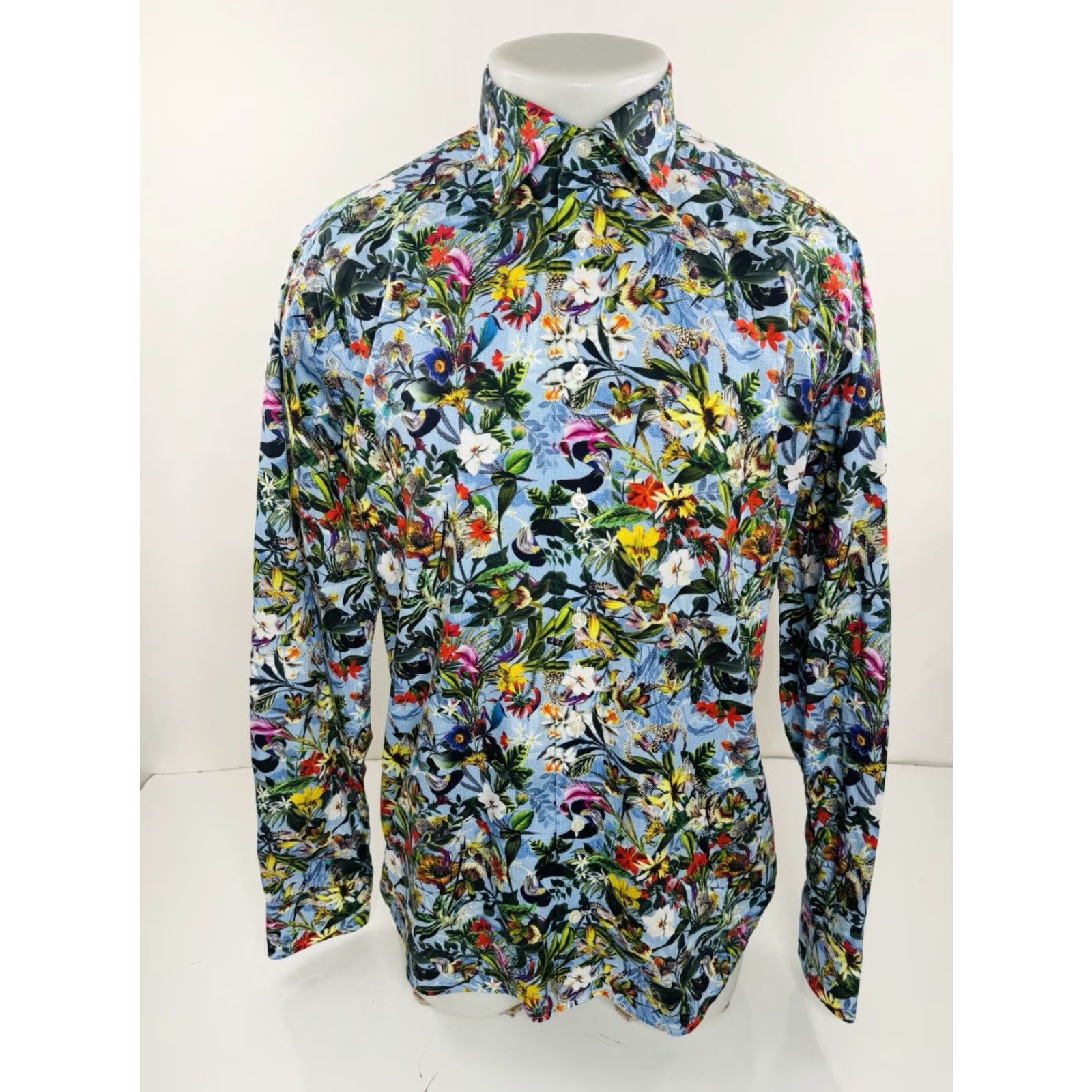 Eton Eton Colorful Floral 16 41 M Slim Fit Shirt EXCELLENT Button-Up Long Sleeve Multicolor Floral Pattern Men’s Shirt B10.5 Size US M / EU 48-50 / 2 - 2 Thumbnail