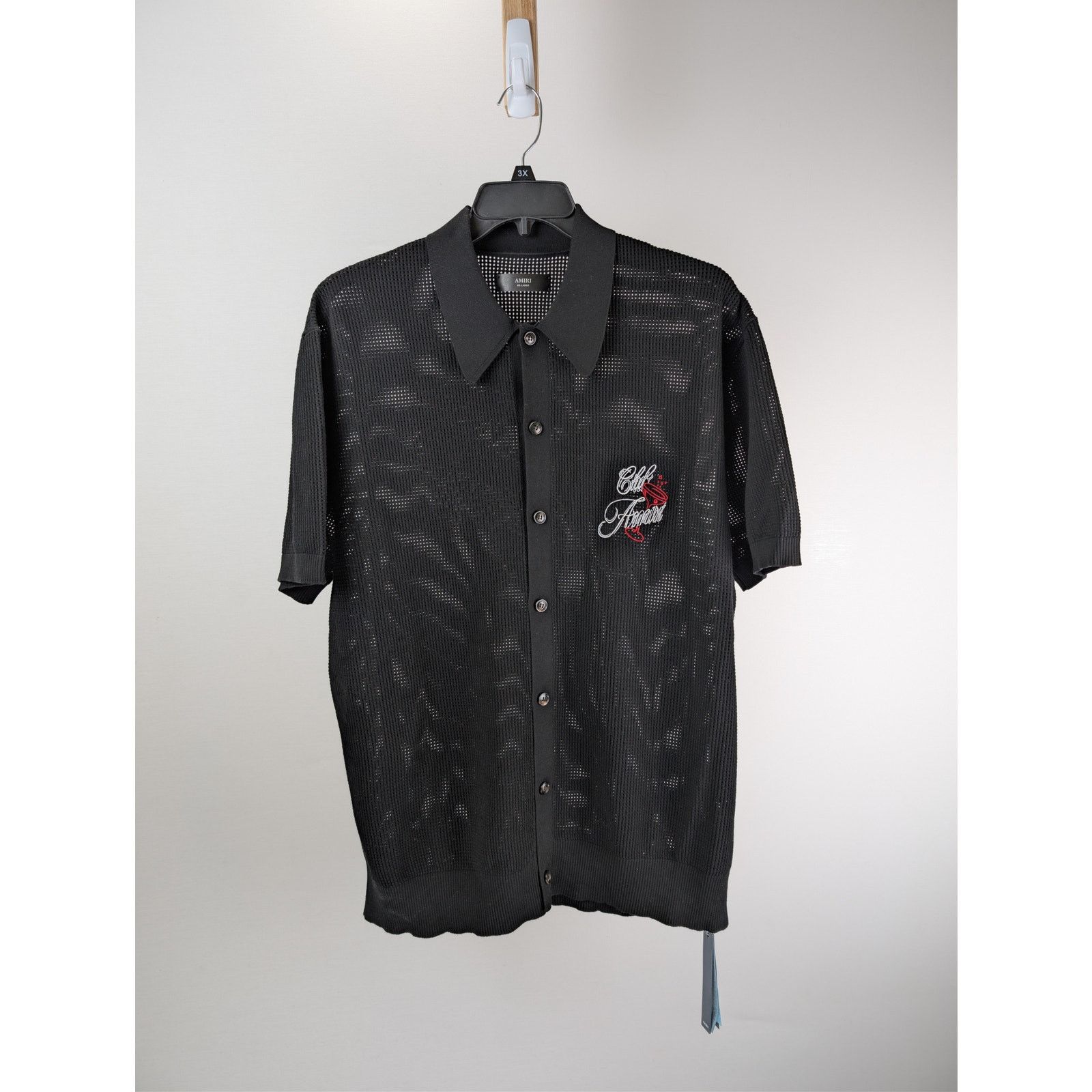 Amiri o1rshd1 Club Amiri Crochet Shirt T-Shirt in Black Size US XXL / EU 58 / 5 - 1 Thumbnail