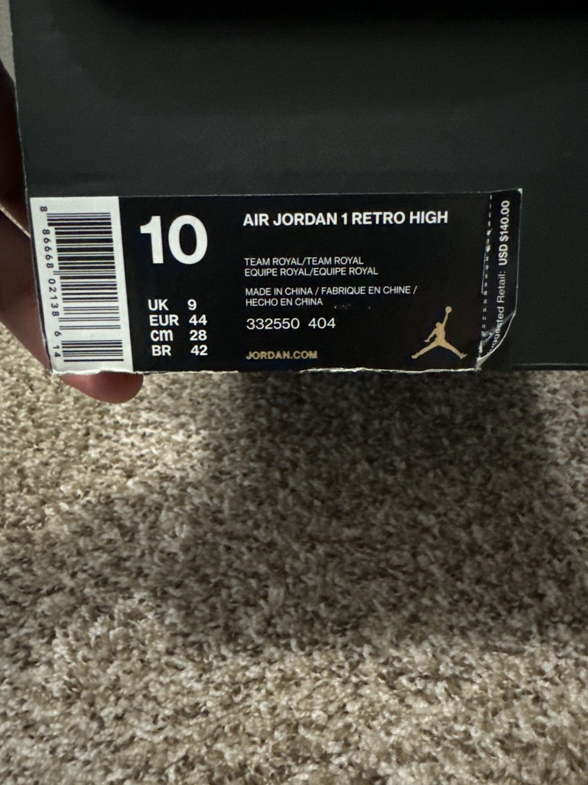 Jordan Brand Jordan 1 Retro Blue Suede Size US 10 / EU 43 - 2 Thumbnail