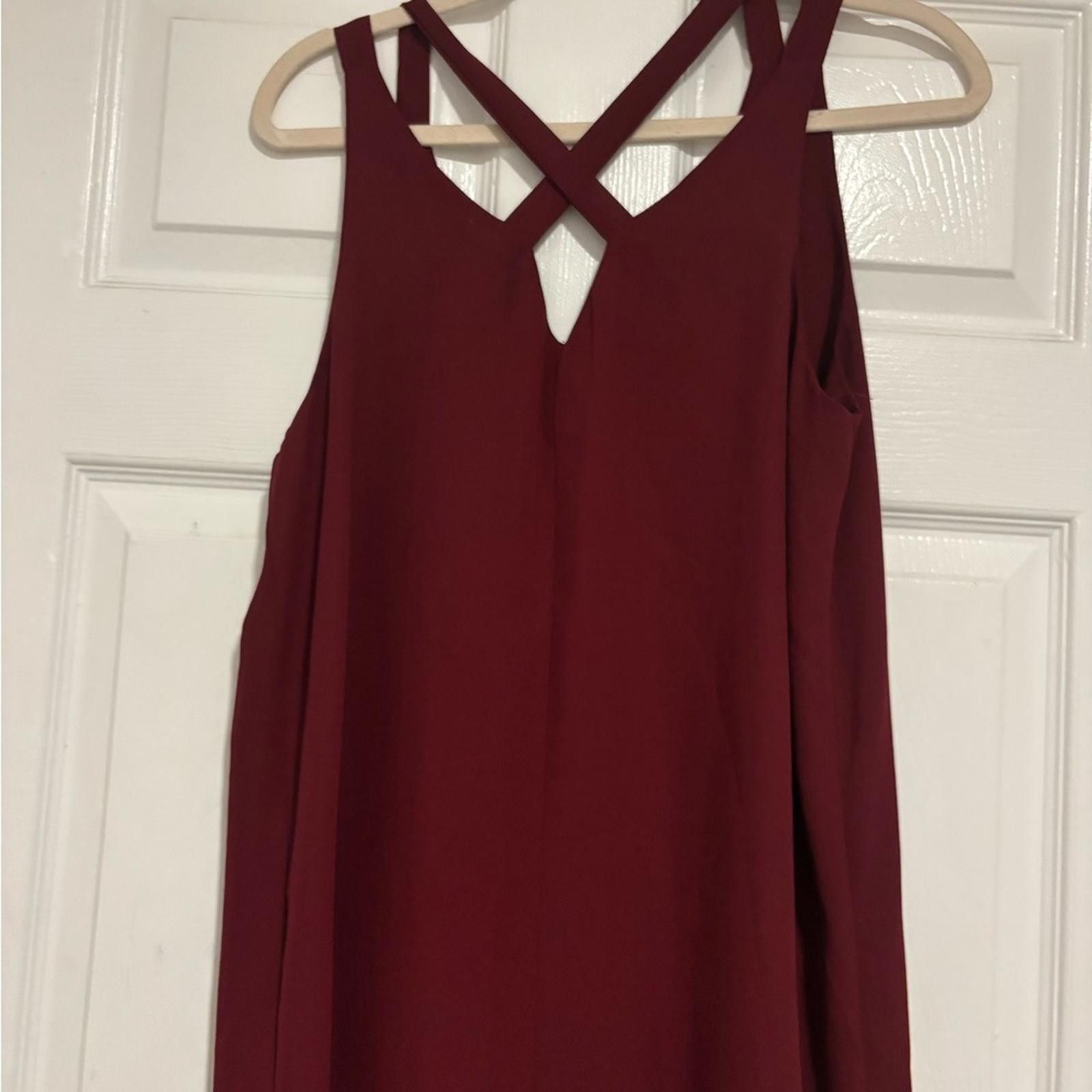 Other Adrienne Deep Red Cross-Back Tank Top Size L / US 10 / IT 46 - 2 Thumbnail