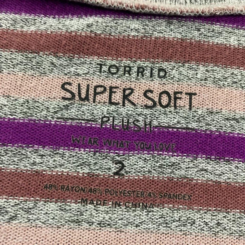 Torrid Torrid Sweater Womens Size 2 Striped 3/4 Sleeve Super Soft Size XS / US 0-2 / IT 36-38 - 3 Thumbnail