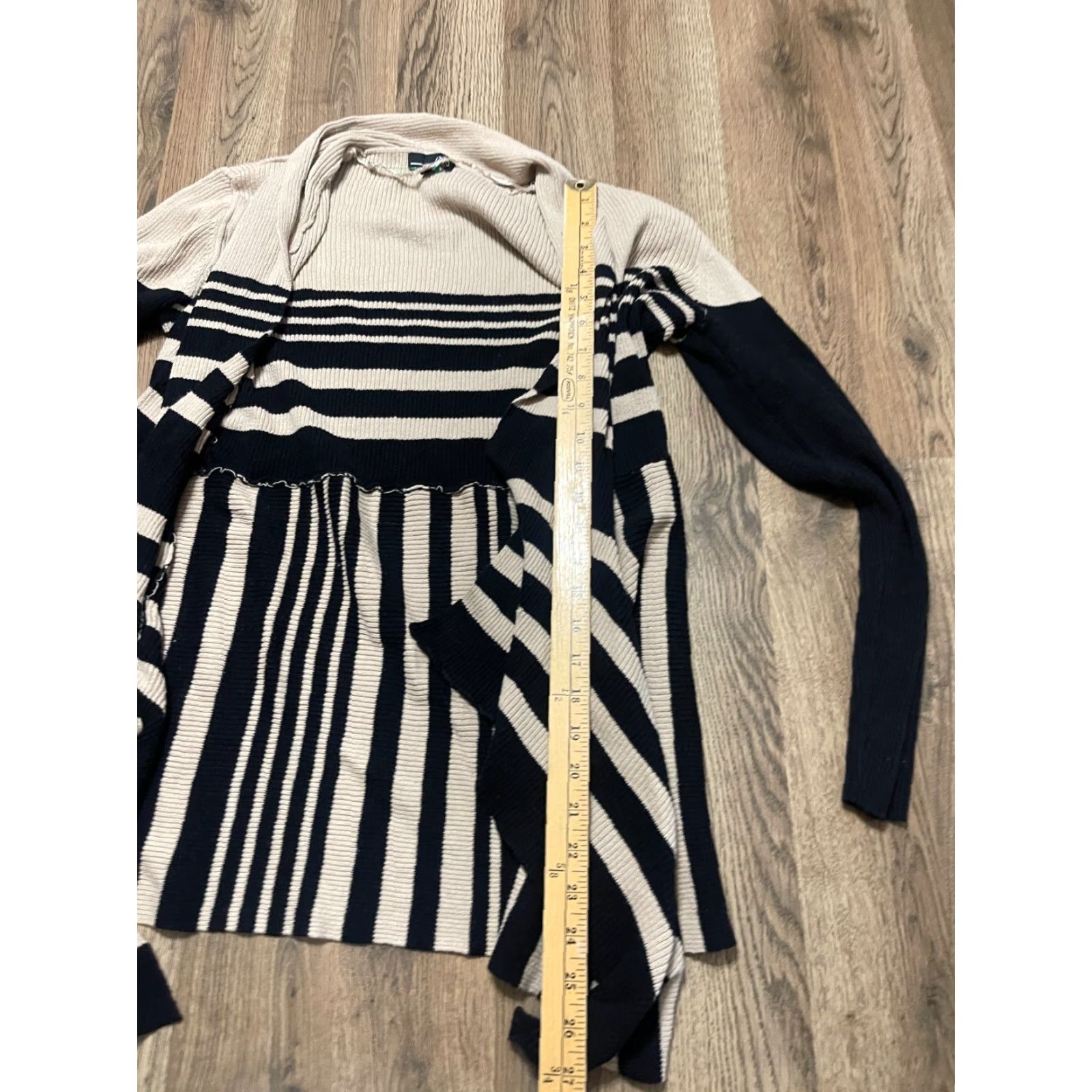 Vintage VINTAGE? No — RXB Cardigan Sweater Ladies Large Black Brown Open Long Sleeve Knit Acrylic Regular Fit Size L / US 10 / IT 46 - 7 Thumbnail