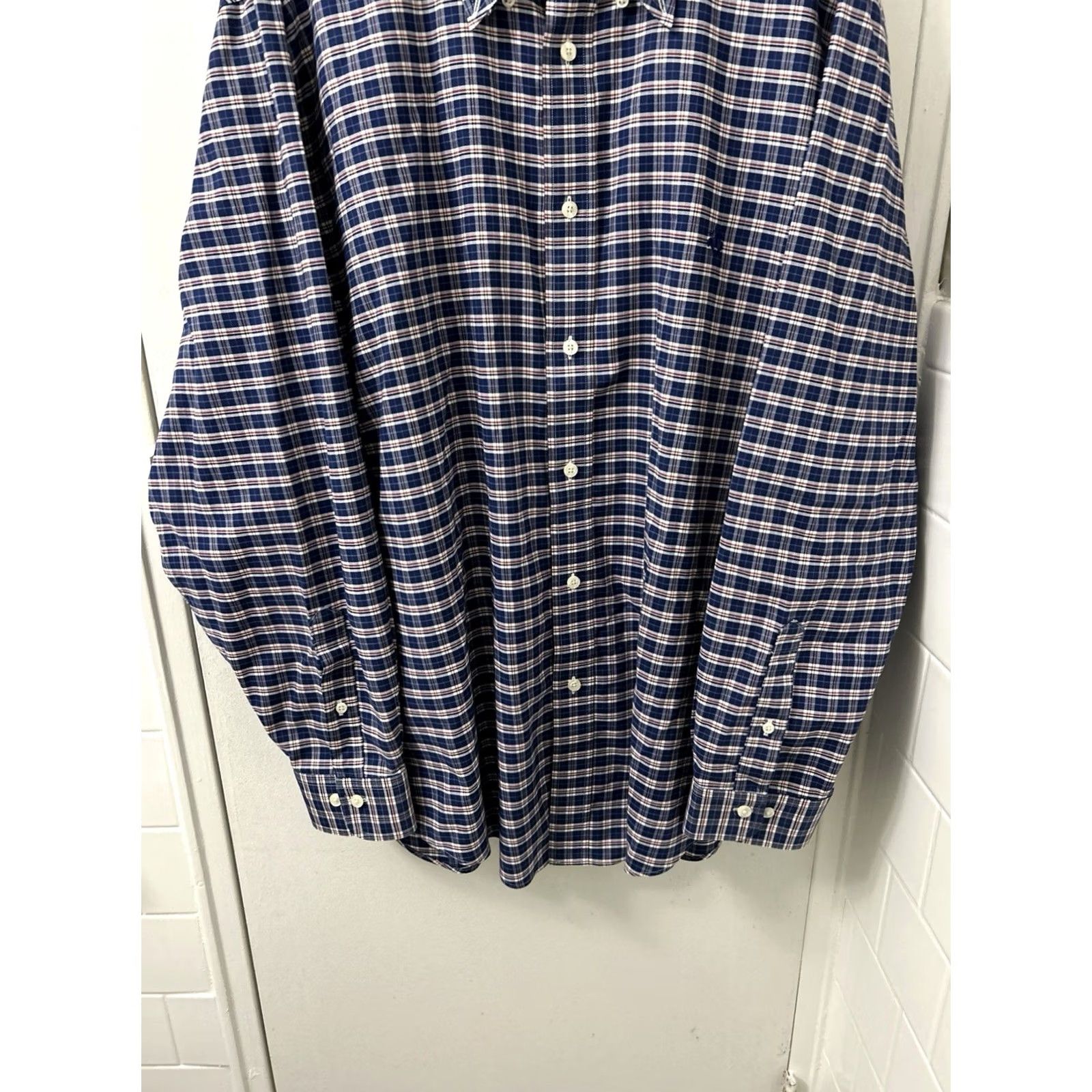 Brooks Brothers Brooks Brothers Original Polo Shirt Mens 2XL Blue Oxford Plaid Supima Cotton L/S Size US XXL / EU 58 / 5 - 3 Thumbnail