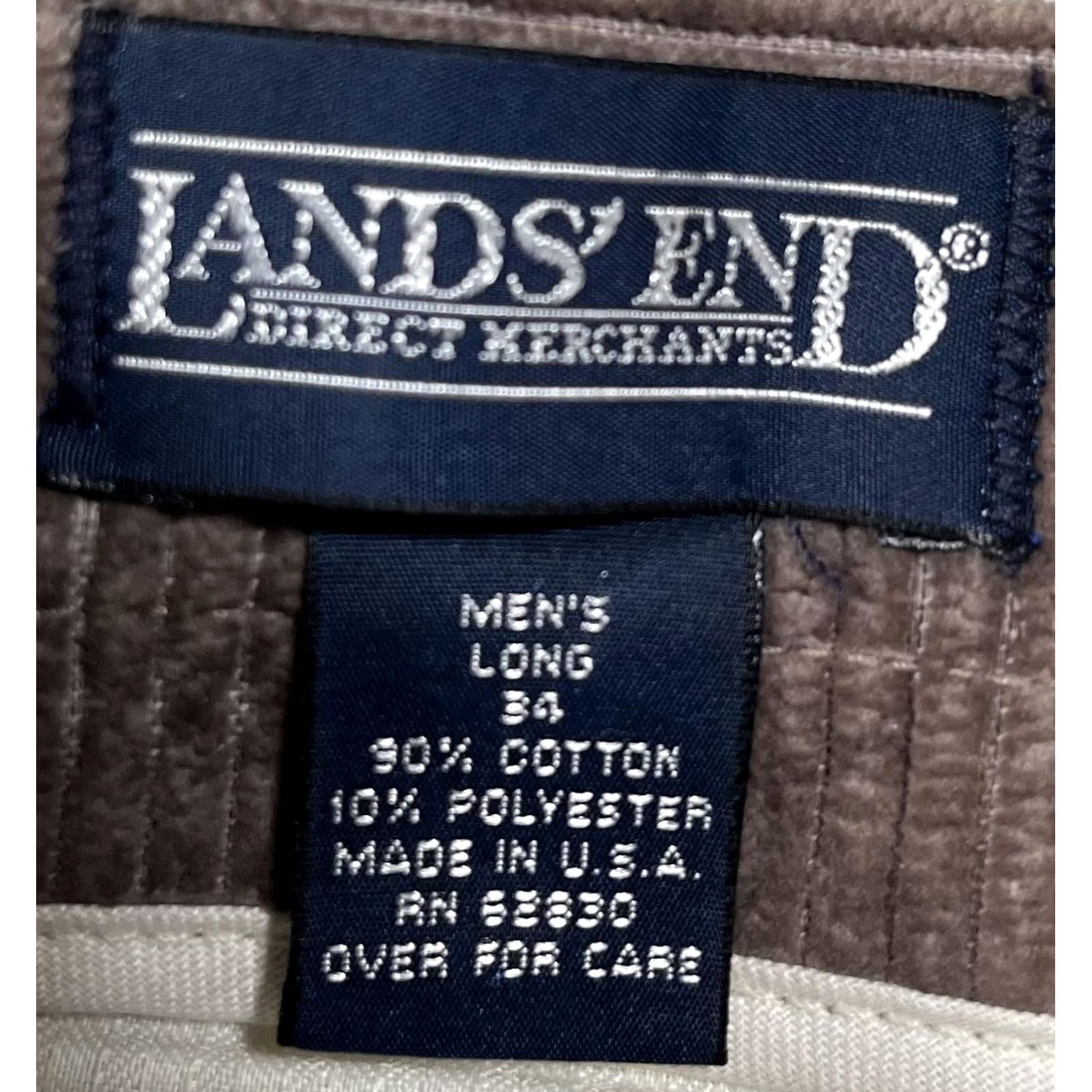 Lands' End VINTAGE Lands End Pants Mens 34 Brown Corduroy Pleated Dress Classic USA Size US 34 / EU 50 - 3 Thumbnail