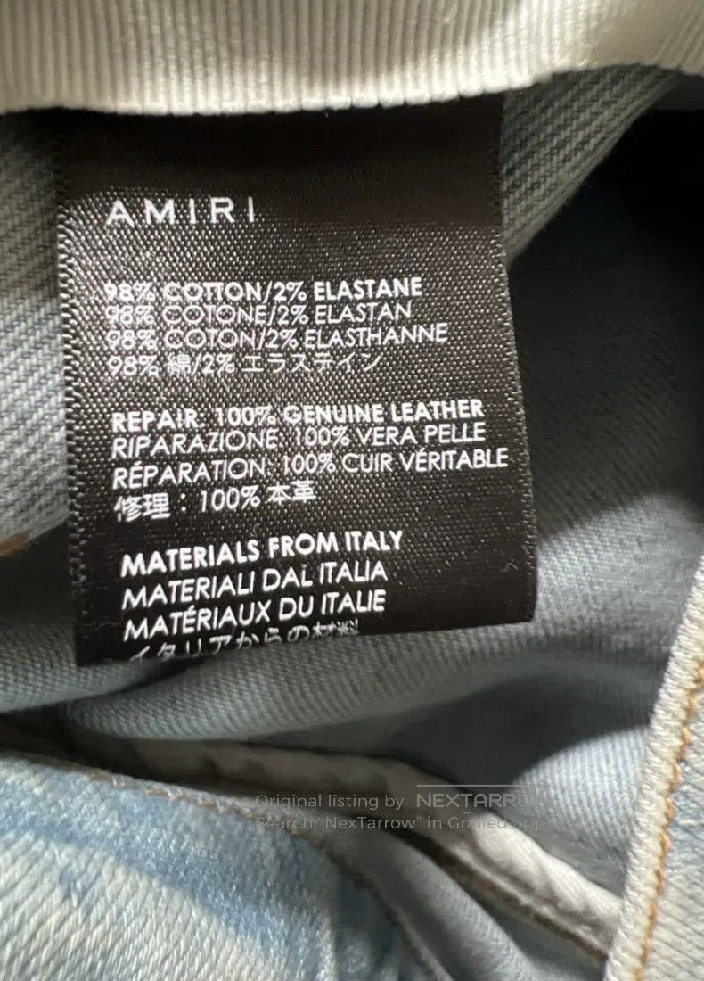 Amiri Amiri Size 33 Classic OG old white leather stitching blue c Size US 33 - 6 Thumbnail
