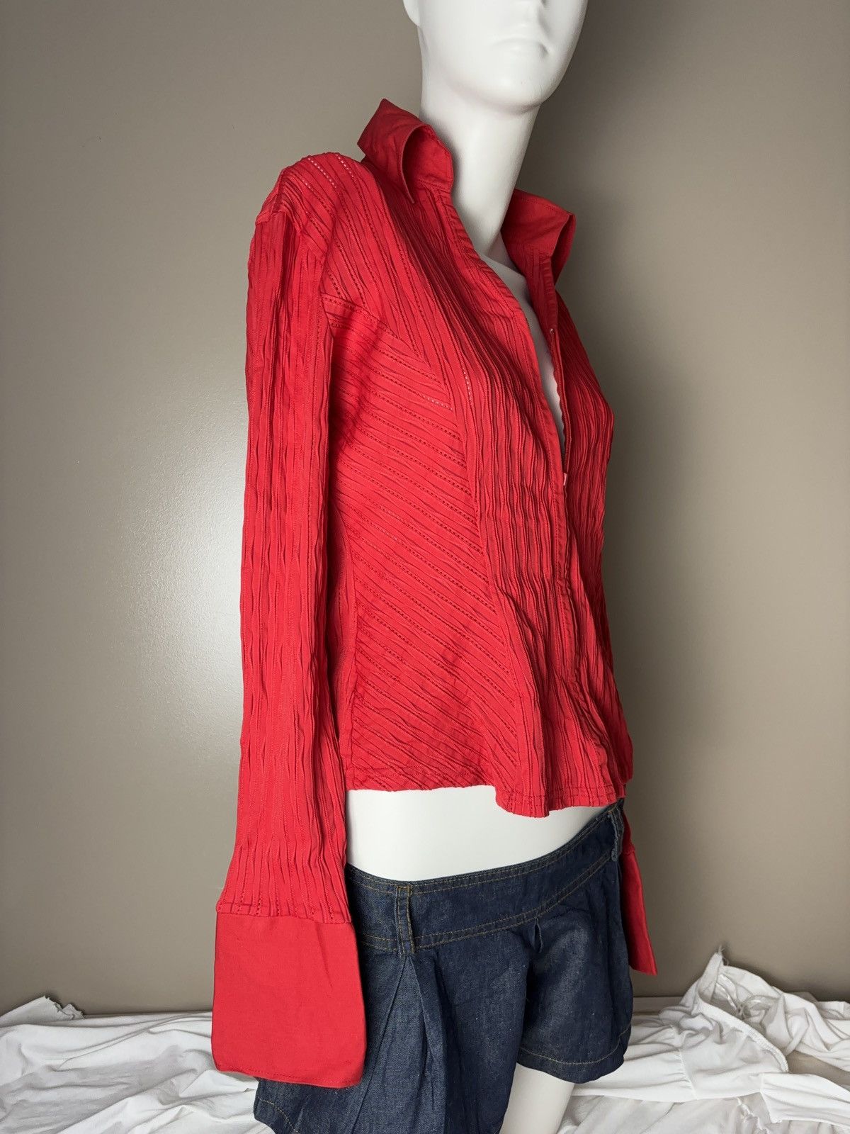 Japanese Brand × Vintage Sexy zip up vintage blouse coquette style Size M / US 6-8 / IT 42-44 - 5 Thumbnail