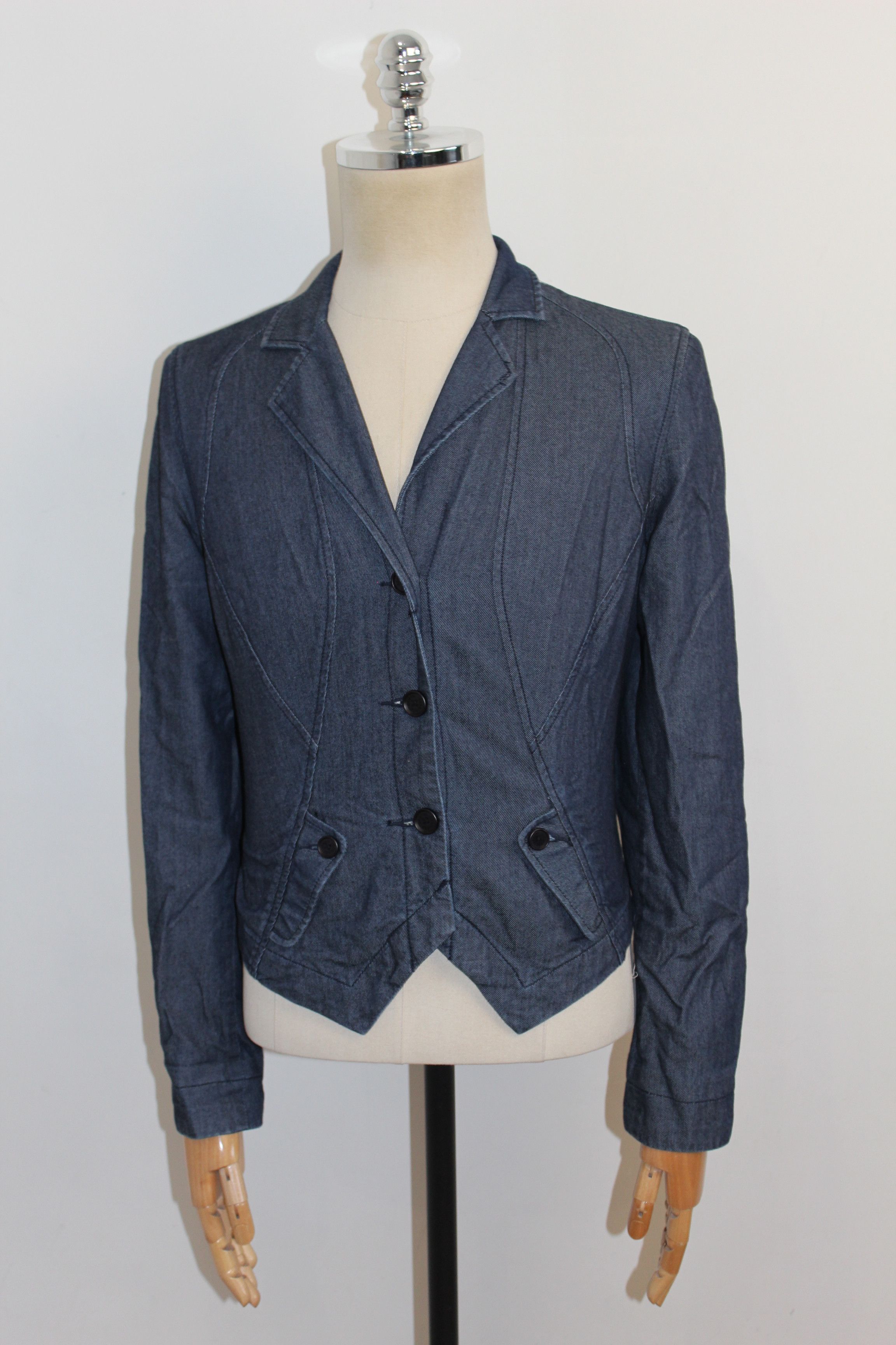 Armani Women's Armani Exchange Denim Blazer Jacket Size L / US 10 / IT 46 - 2 Thumbnail