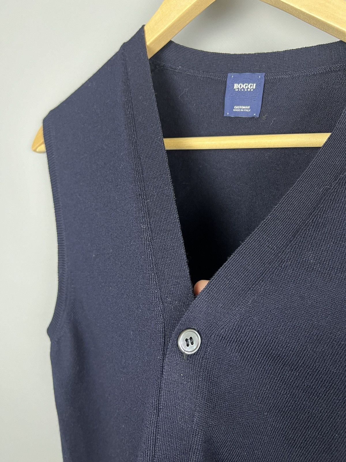 Boggi Boggi Milano Merino Virgin Wool Vest Waistcoat dark blue Size US M / EU 48-50 / 2 - 10 Thumbnail