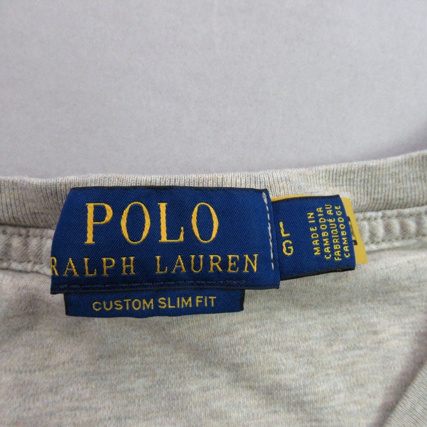 Polo Ralph Lauren Polo Ralph Lauren Shirt Mens Large Beige Custom Slim Fit V Neck Short Sleeve Size US L / EU 52-54 / 3 - 4 Thumbnail
