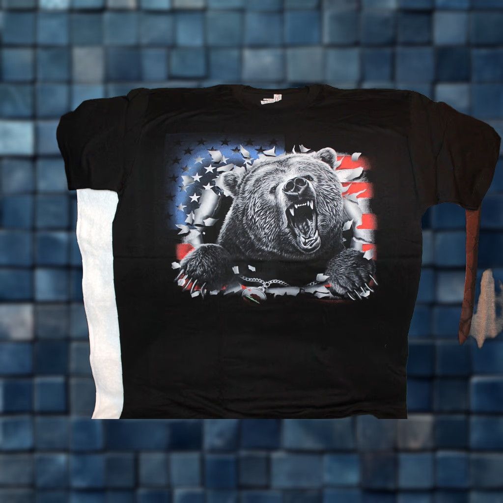 Vintage Vintage USA Bear Flag Graphic T-Shirt Men XL Black Size US XL / EU 56 / 4 - 1 Thumbnail