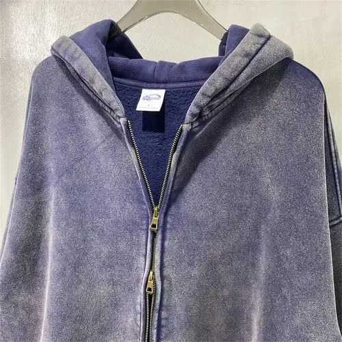 Japanese Brand Washed Distressed Loose Zipper Hoodie Sweatshirt y2k Size US L / EU 52-54 / 3 - 4 Thumbnail