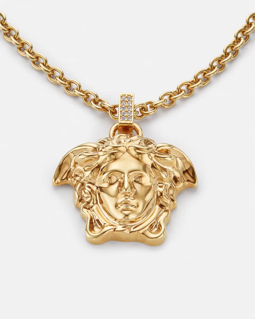 Versace o1s22i1n1024 Size: OS / Crystals La Medusa Necklace in Gold Size ONE SIZE - 2 Thumbnail