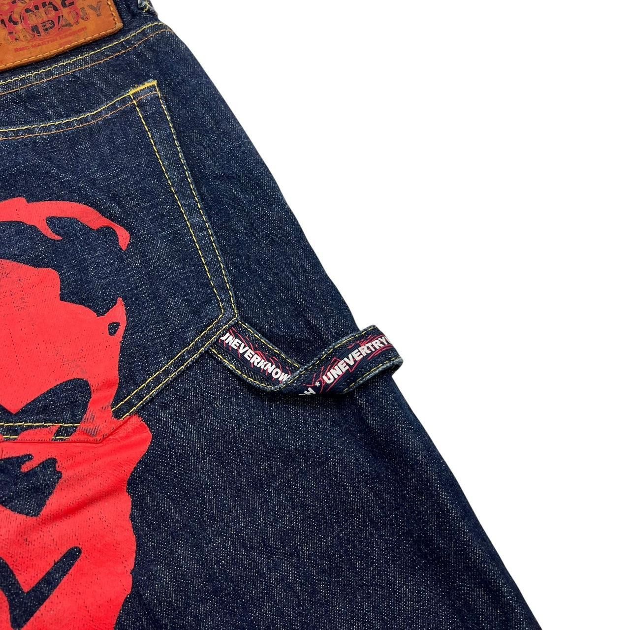 RMC Jeans Vintage RMC Denim Shorts / Jorts Red Print - Waist: 34” Size US 34 / EU 50 - 4 Thumbnail