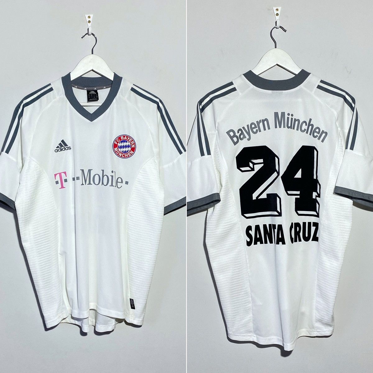 Adidas #24 Santa Cruz Bayern Munchen 2002/03 Away Adidas Jersey Size US L / EU 52-54 / 3 - 1 Thumbnail