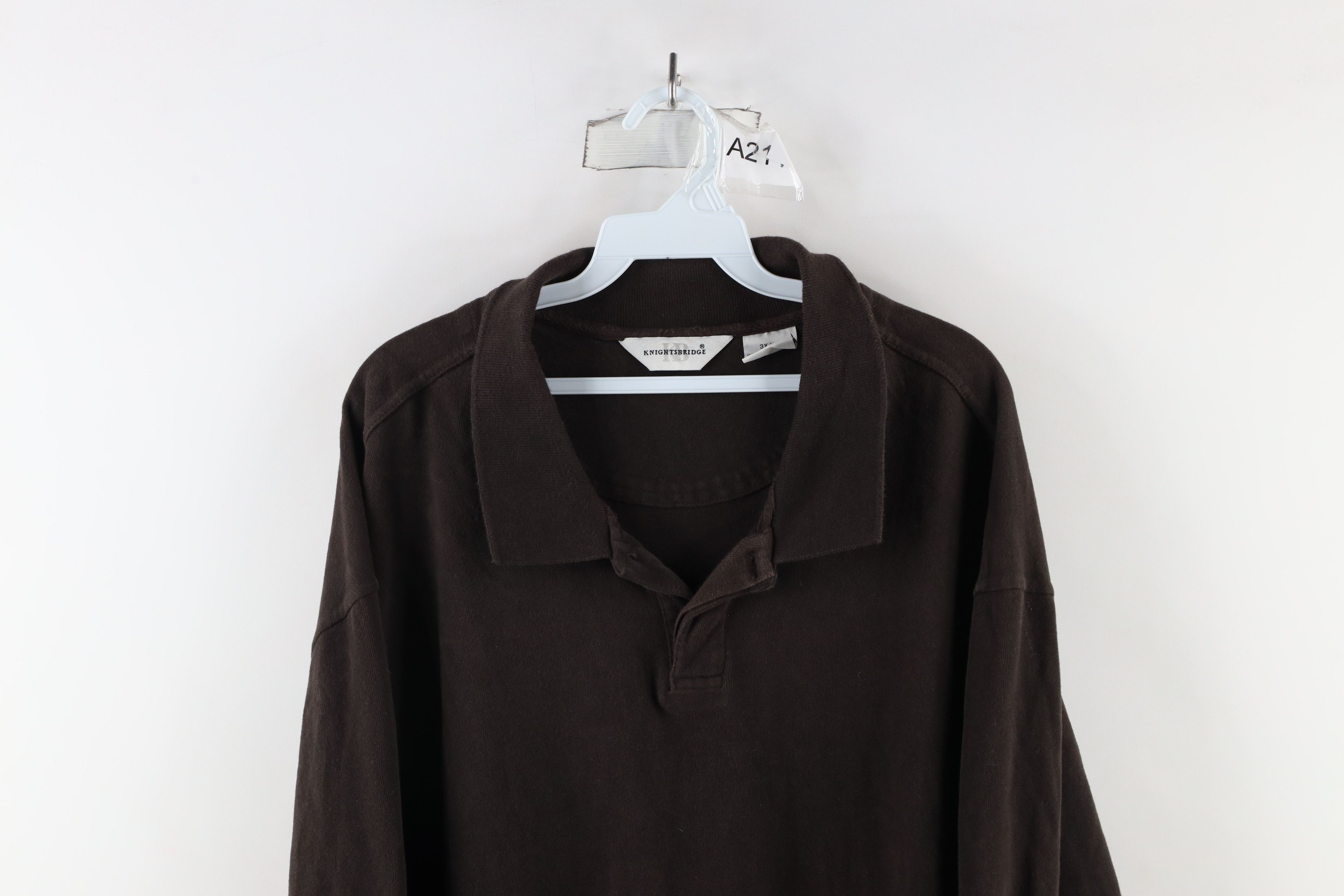 Vintage Vintage 90s Streetwear Heavyweight Ribbed Long Sleeve Polo Size US XXL / EU 58 / 5 - 2 Thumbnail