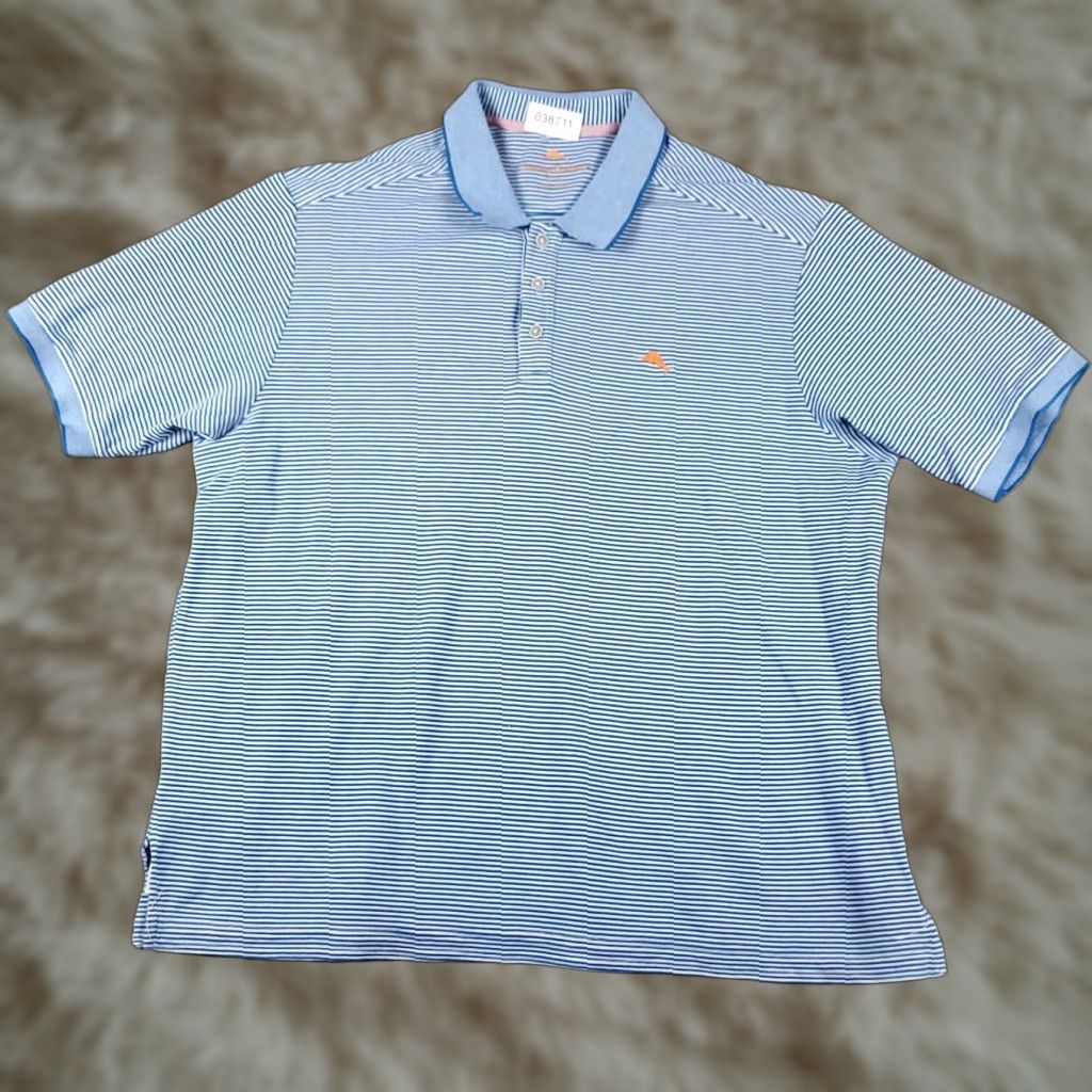 Tommy Bahama Tommy Bahama Polo Shirt Mens XL Blue White Striped Short Sleeve Polo Shirt Mens XL Blue White Striped Casual Classic Preppy Size US XL / EU 56 / 4 - 1 Thumbnail