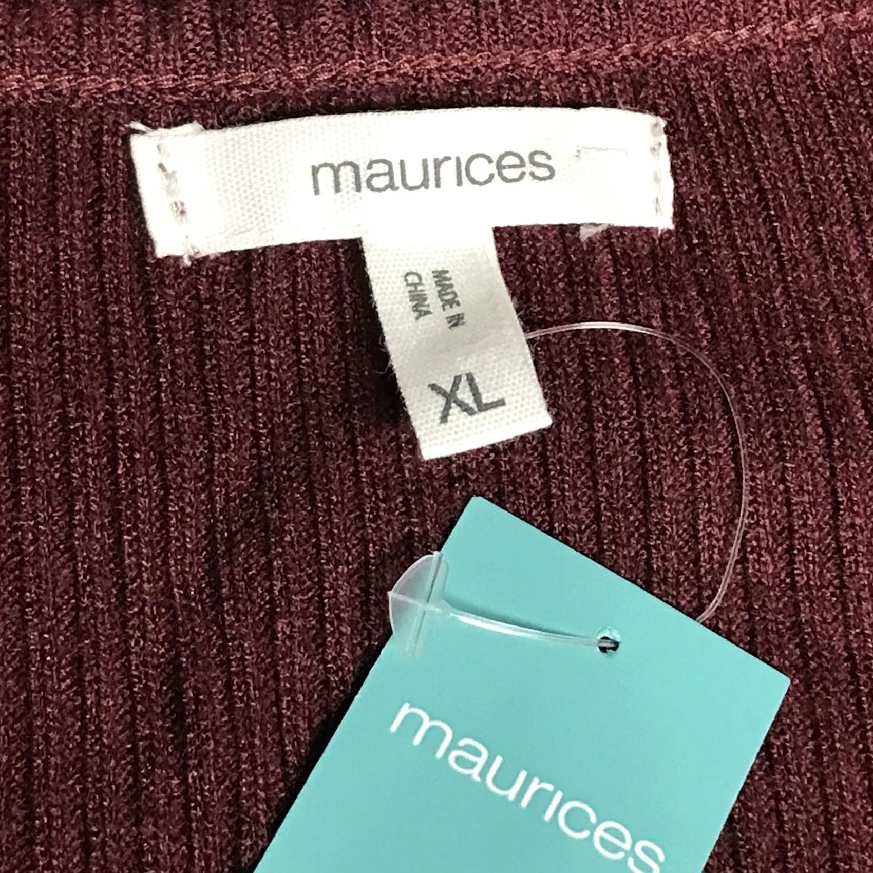 Vintage Maurices Women Burdund Burgundy Red Heartland Lace Trim Henley Long Sleeve Top Blouse XL Shirt Womens Size XL / US 12-14 / IT 48-50 - 3 Thumbnail