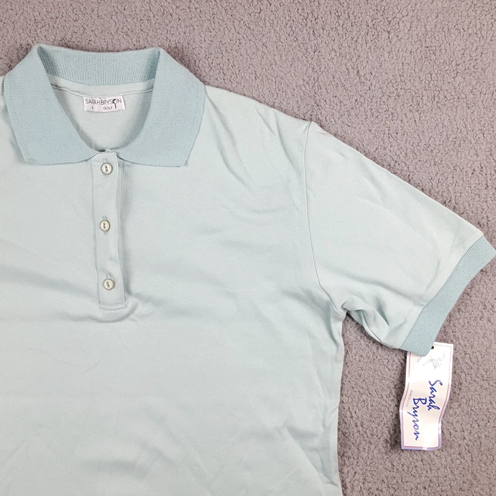 Vintage Vintage Sarah Bryson Women's Polo Shirt L Short Sleeve Blue Retro Golf Tennis Preppy 90s Size L / US 10 / IT 46 - 2 Thumbnail