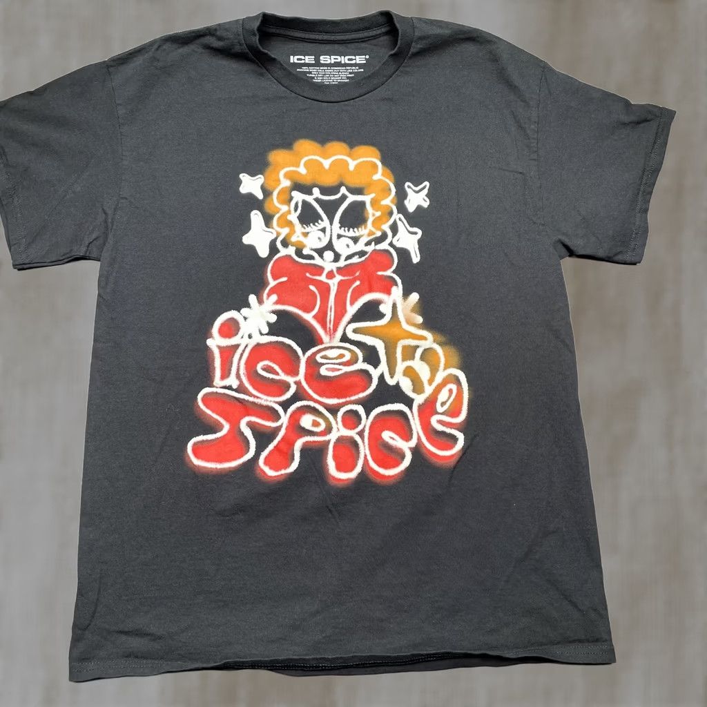 Vintage Ice Spice Shirt Mens Large Black Indica Y2K 2024 Dates Graphic Tee coachella Size US L / EU 52-54 / 3 - 1 Thumbnail
