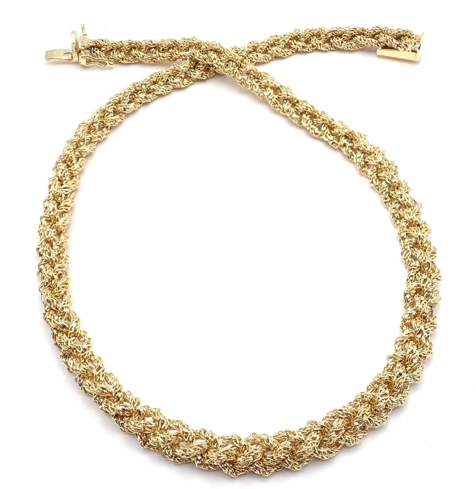 Tiffany & Co 18k Yellow Gold Basketweave Link Chain Necklace