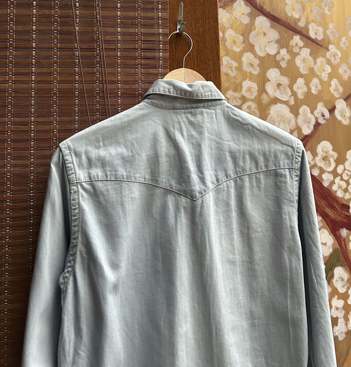 Beams Plus Beams Blue Washed Western Shirt Pearl Snap Size M Size US M / EU 48-50 / 2 - 4 Thumbnail
