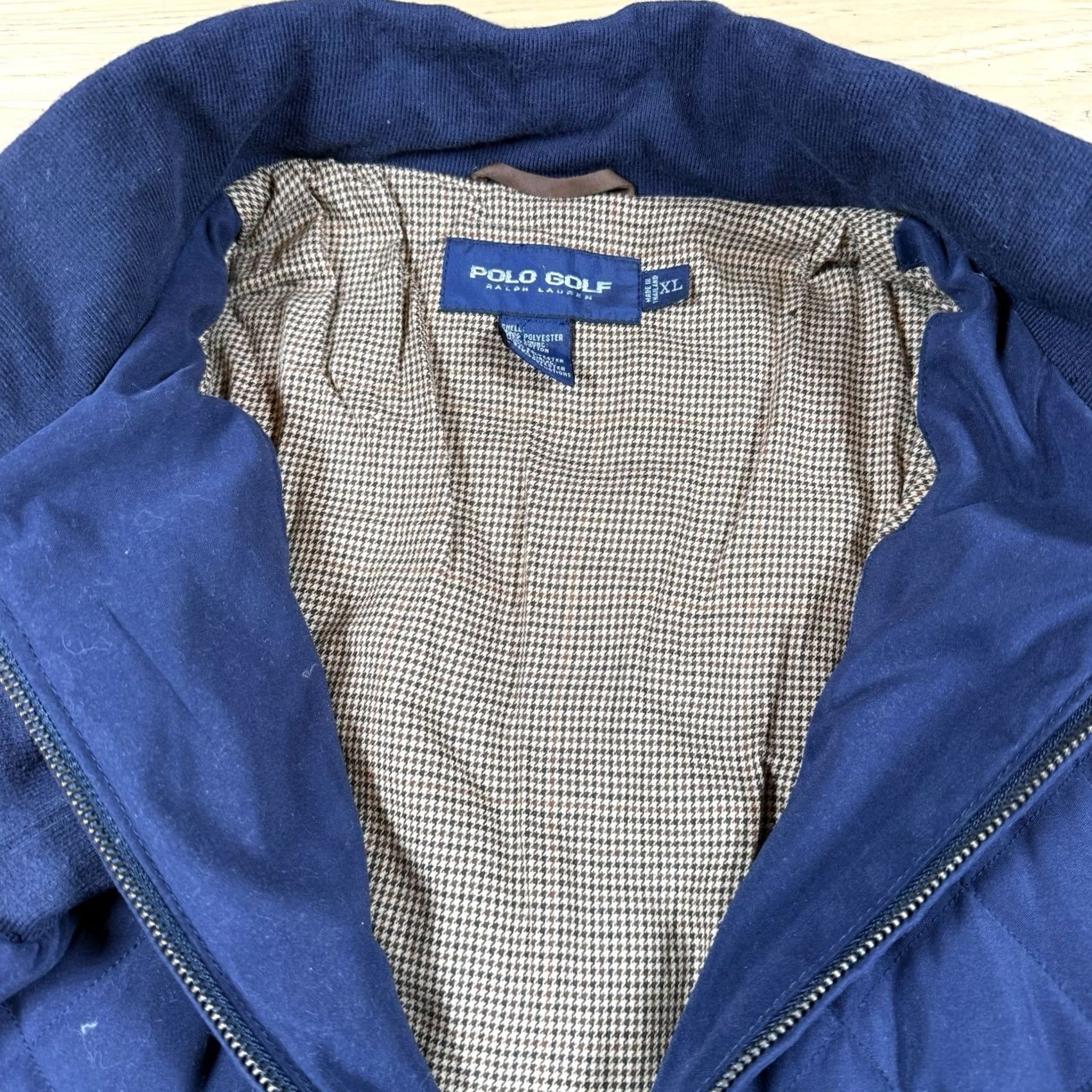 Ralph Lauren VTG Polo Ralph Lauren Golf Quilted Bomber Coat Mens XL Blue Houndstooth Thick Insulated Quilted Coat Mens XL Blue Houndstooth Size US XL / EU 56 / 4 - 4 Thumbnail