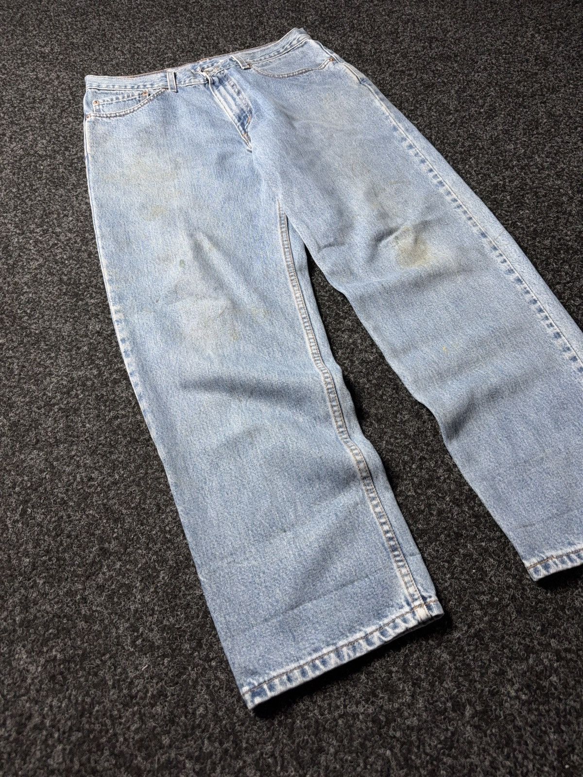 Levi's Vintage Clothing 90s Levi's 550 Distressed Dirty Relaxed Fit USA Retro Jeans Size US 35 - 2 Thumbnail