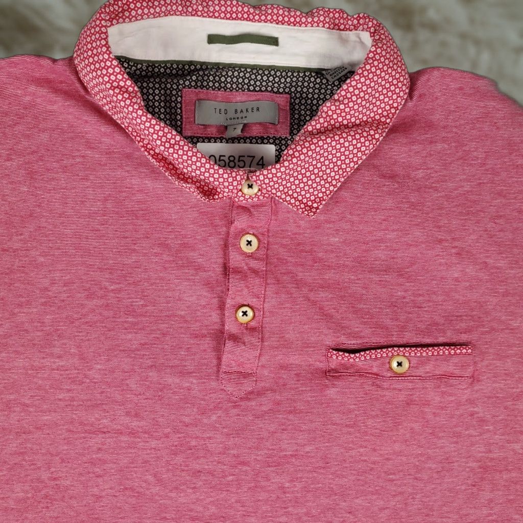 Ted Baker Ted Baker London Polo Shirt Mens Size 7 Pink Casual Short Sleeve Adult Polo Shirt Pink Modern Classic Mens 7 Size US M / EU 48-50 / 2 - 1 Thumbnail