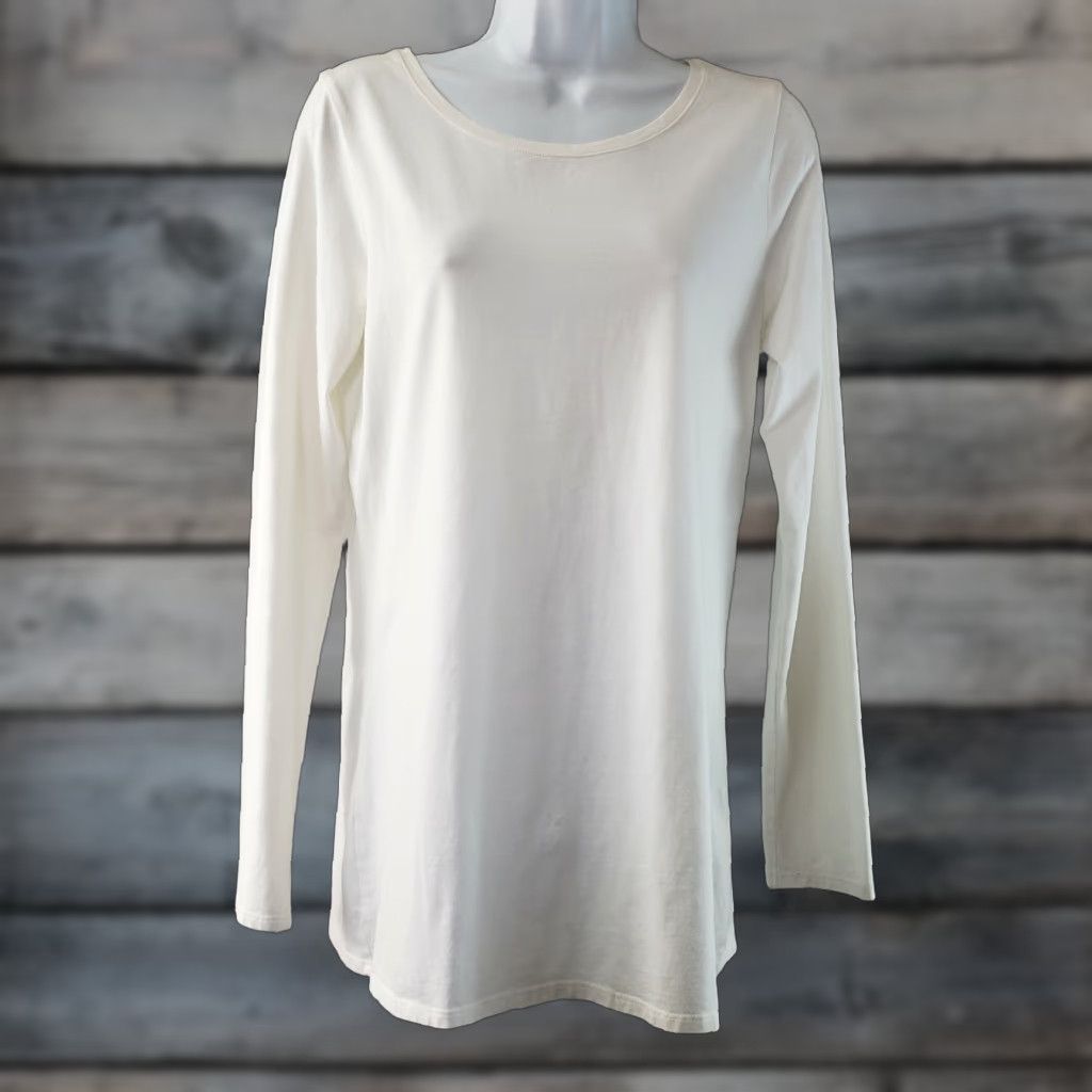 Vintage PureJill Womens T-Shirt Long Sleeve Tee Sz S White Cotton Blend 95% Pima 5% Spandex Casual Basic Womens Size S / US 4 / IT 40 - 1 Thumbnail