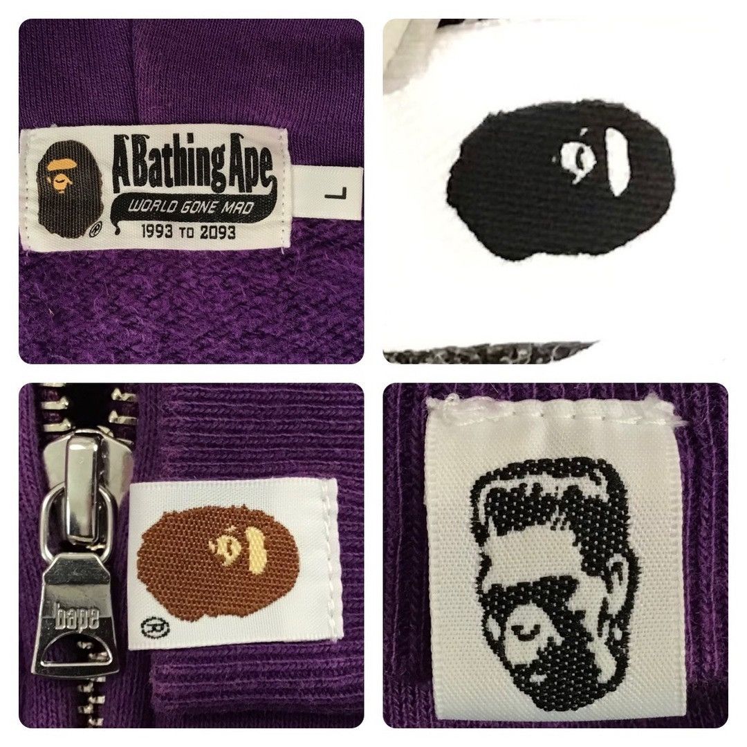 Bape BAPE Purple WGM shark full zip hoodie a bathing ape Size US L / EU 52-54 / 3 - 9 Thumbnail